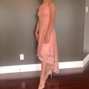 Lace dress high front long bottom